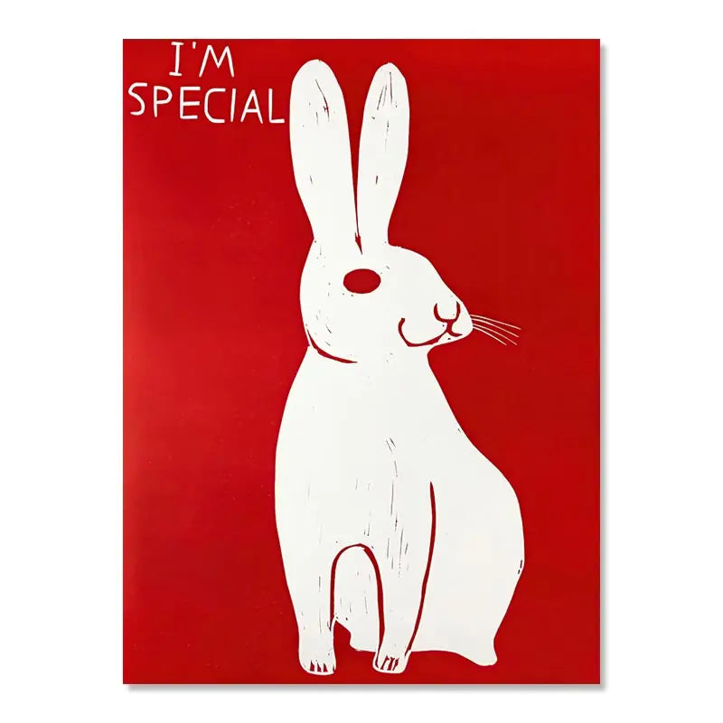 Bella | David Shrigley Rabbit Cat Wine Biscuit Train Wall Art Abstract Canvas Painting Prints Nordic Poster Pictures for Living Room Decor