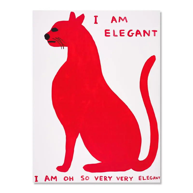 Bella | David Shrigley Rabbit Cat Wine Biscuit Train Wall Art Abstract Canvas Painting Prints Nordic Poster Pictures for Living Room Decor