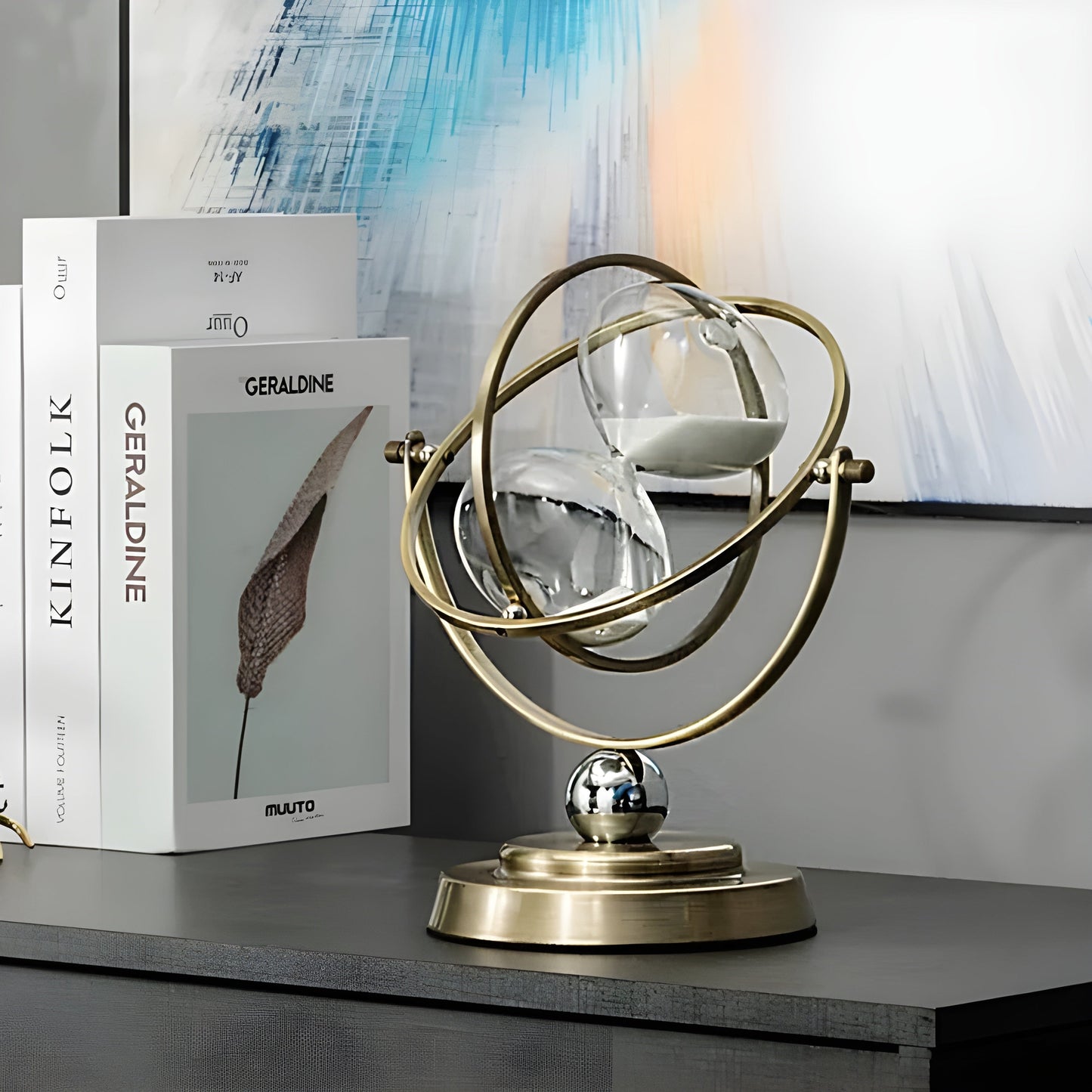 Bella | GracefulTime Clock – Luxury Hourglass with Elegant Gold Frame & Timeless Design