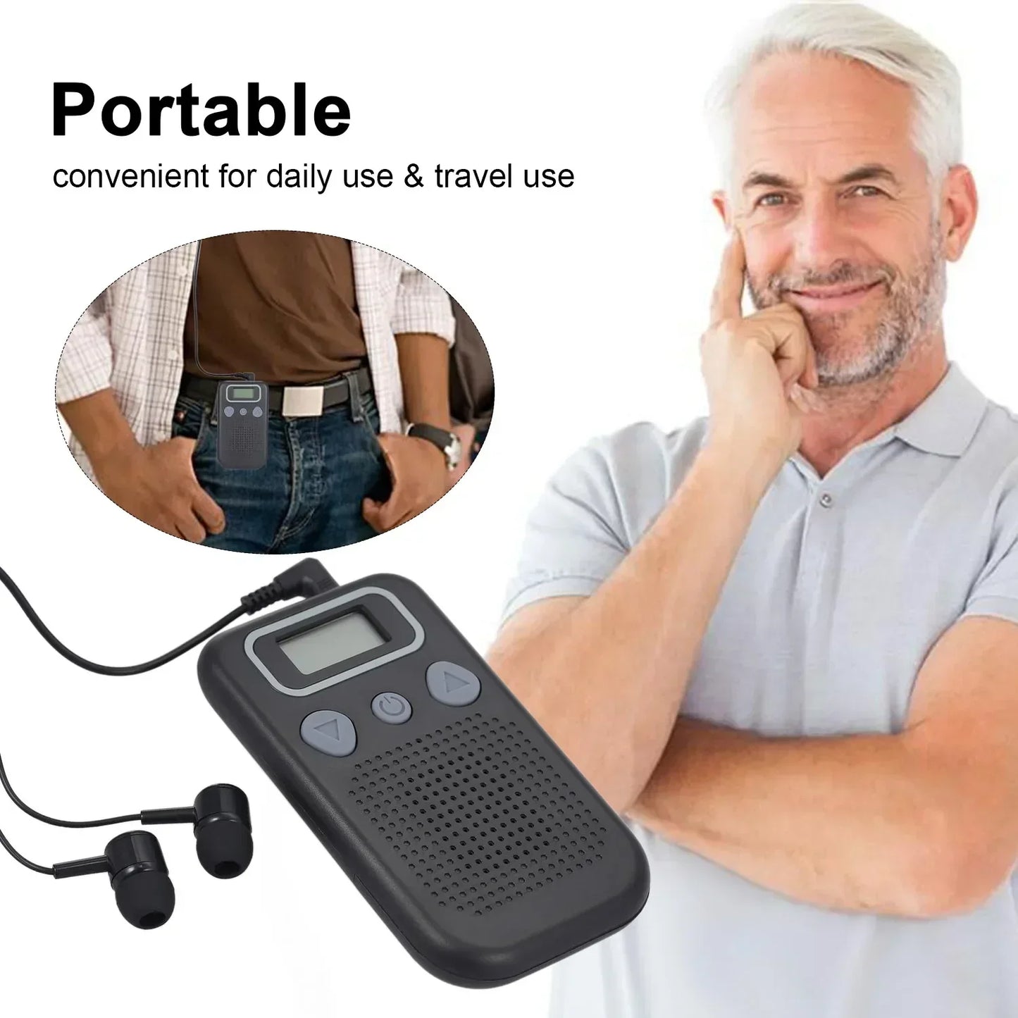 Bella | Hearing Aid Sound Amplifier – Battery-Powered In-Ear Hearing Enhancement Device with Headset for Seniors and Adults