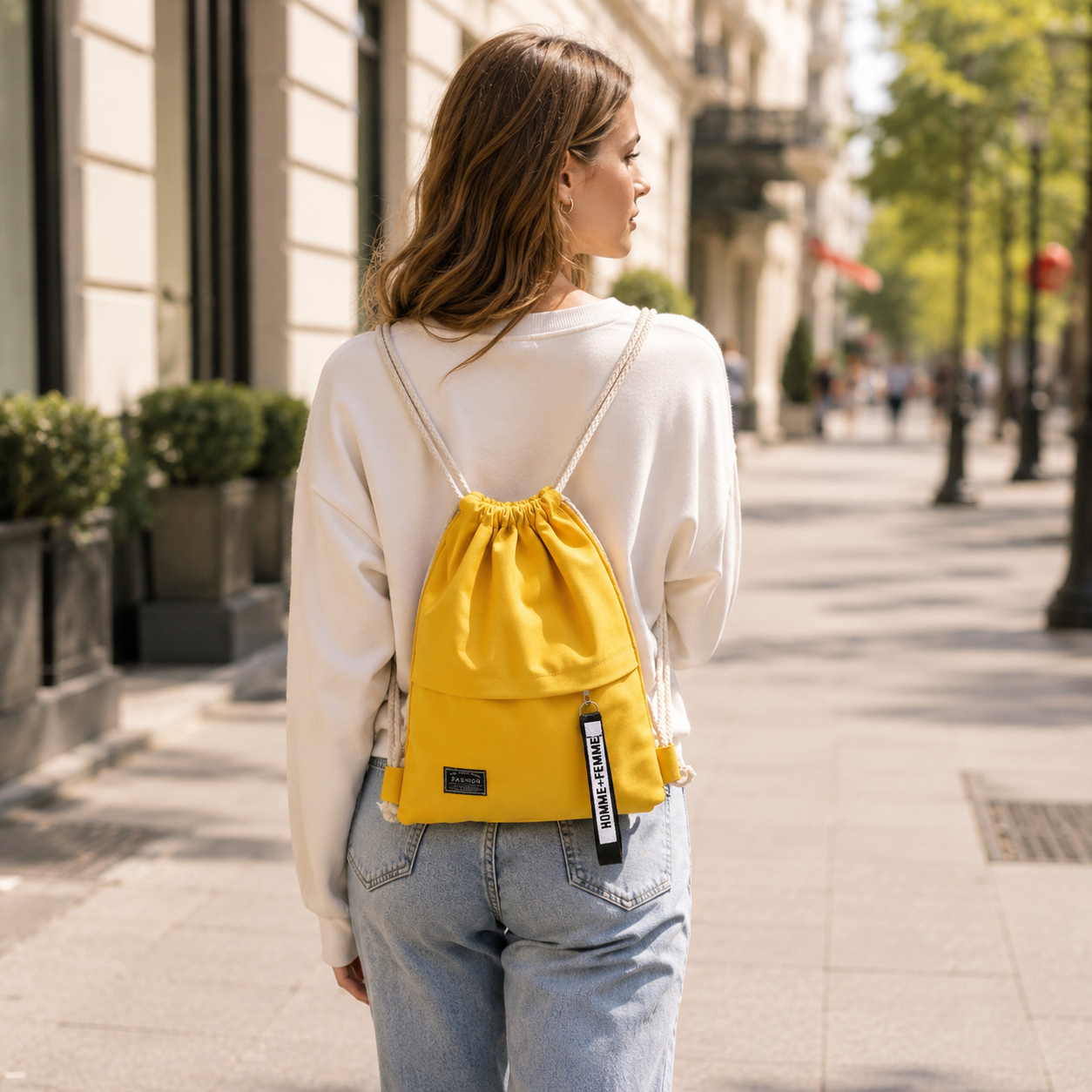 Bella | Linenovo Soft Linen Drawstring Backpack