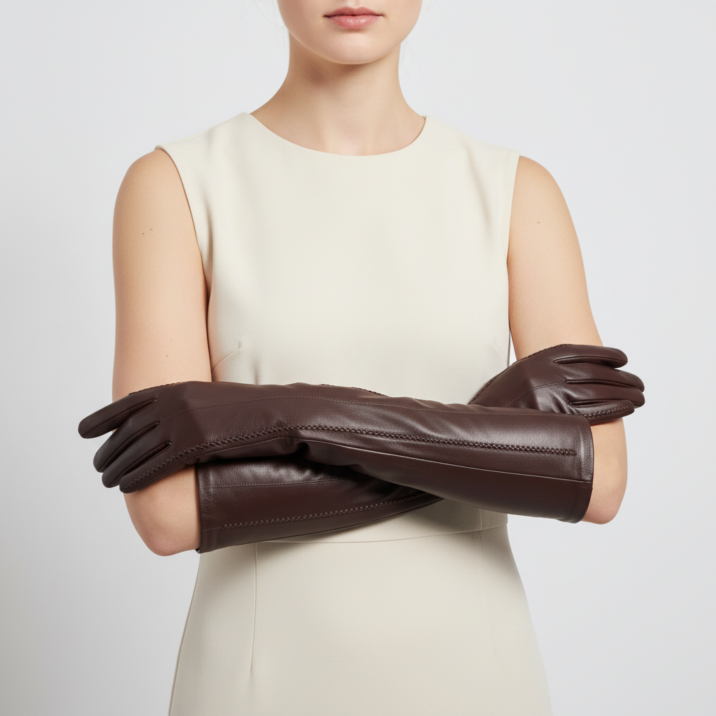 Bella | Long Classic Genuine Leather Gloves