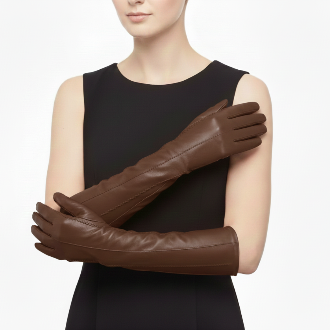 Bella | Long Classic Genuine Leather Gloves
