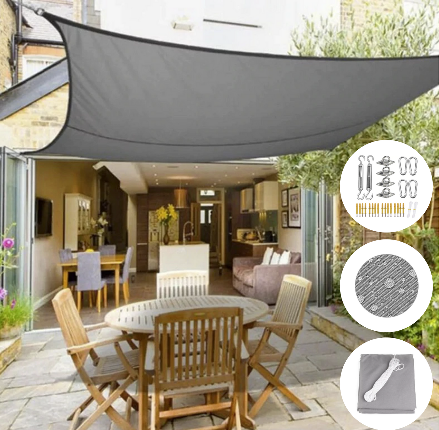 Bella Luxe Sun Shade Sail | Water-Repellent & Protective, Decorative for Your Balcony or Patio!