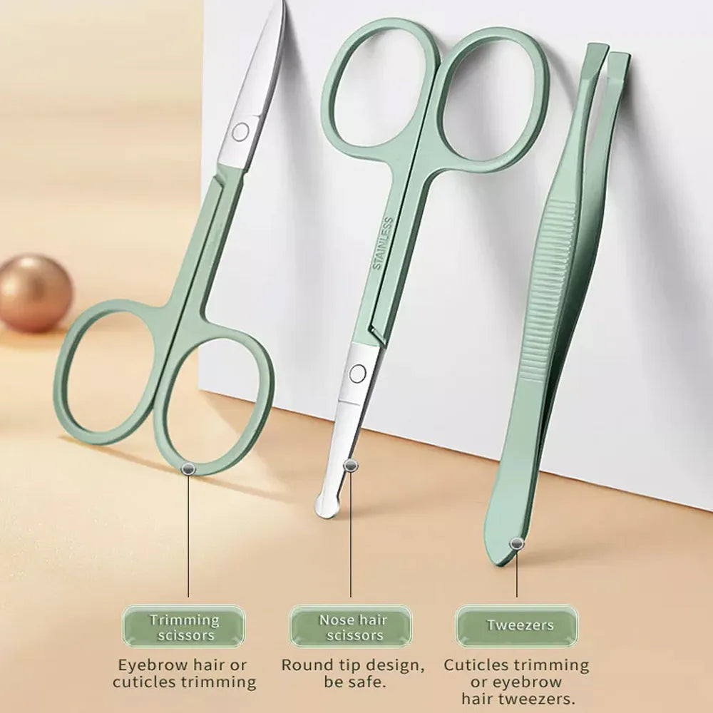 Bella | LuxNails | Professional Stainless Steel Manicure and Pedicure Set | Portable & Multifunctional | Luxurious Storage Case