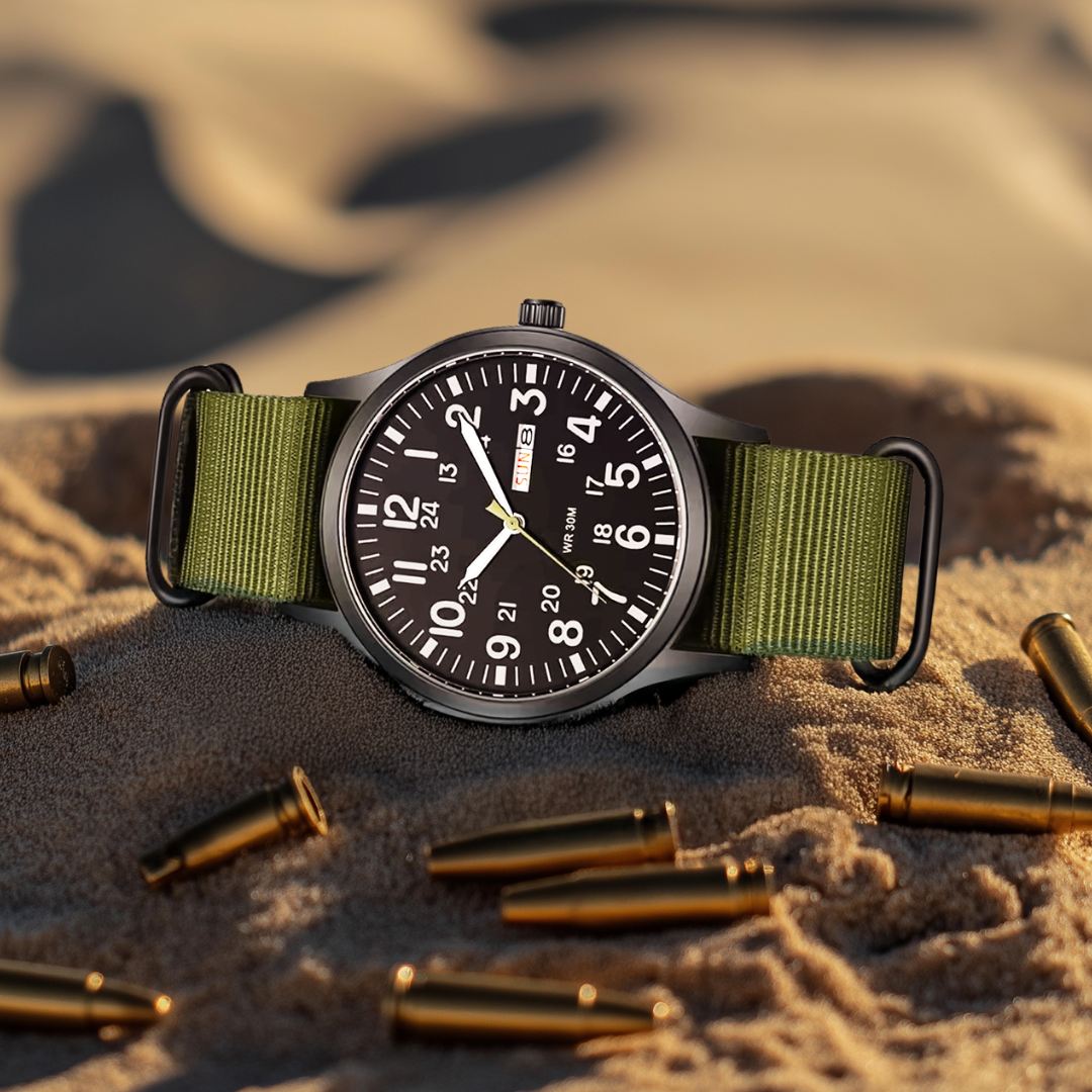 Bella | Men’s Rugged Outdoor Watch – Waterproof Military-Style Stainless Steel Timepiece