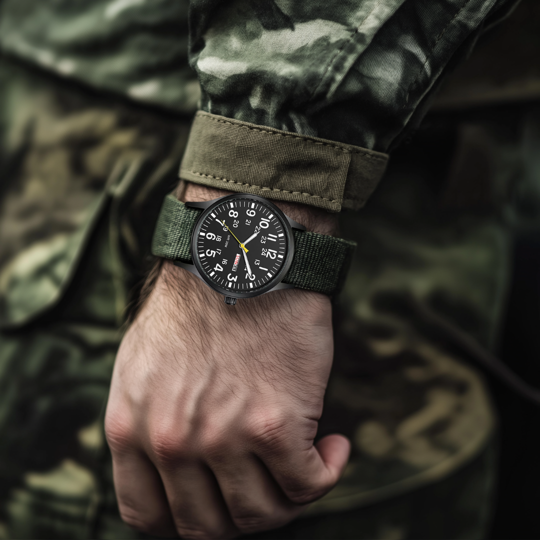 Bella | Men’s Rugged Outdoor Watch – Waterproof Military-Style Stainless Steel Timepiece