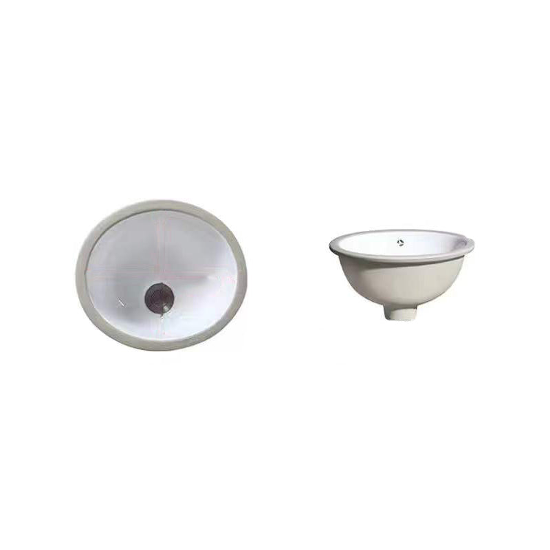 Bella Modern Undermount Oval Porcelain Sink with Pop-Up Drain