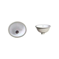 Bella Modern Undermount Oval Porcelain Sink with Pop-Up Drain