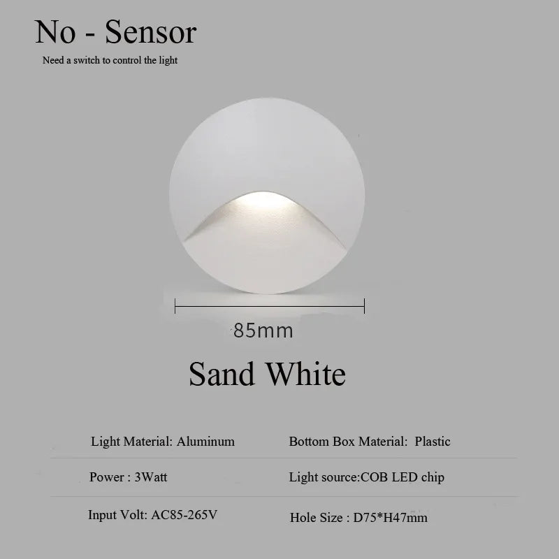 Bella | Modern Waterproof IP65 Outdoor Recessed LED Wall Lamp - 3W Embedded Light for Steps, Staircases, Balconies & Porches