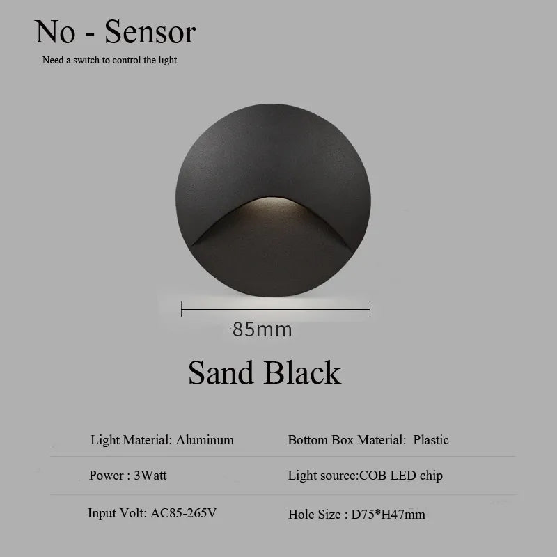 Bella | Modern Waterproof IP65 Outdoor Recessed LED Wall Lamp - 3W Embedded Light for Steps, Staircases, Balconies & Porches