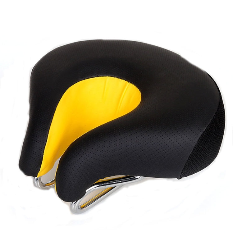 Bella Noseless Bicycle Saddle Thickened Soft Mountain Bike Seat Cushion - Yellow