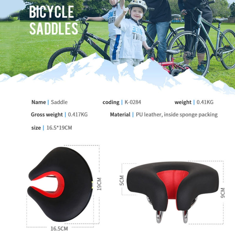 Bella Noseless Bicycle Saddle Thickened Soft Mountain Bike Seat Cushion - Yellow