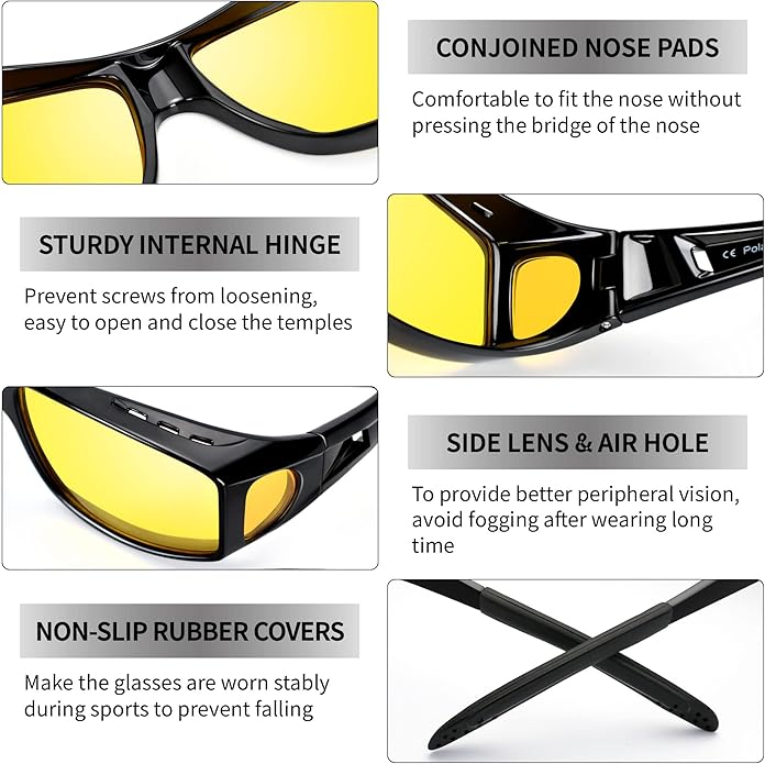 Bella | Polarised Night Vision Driving Glasses | Anti-Glare, Lightweight & Ideal for Low-Light Conditions