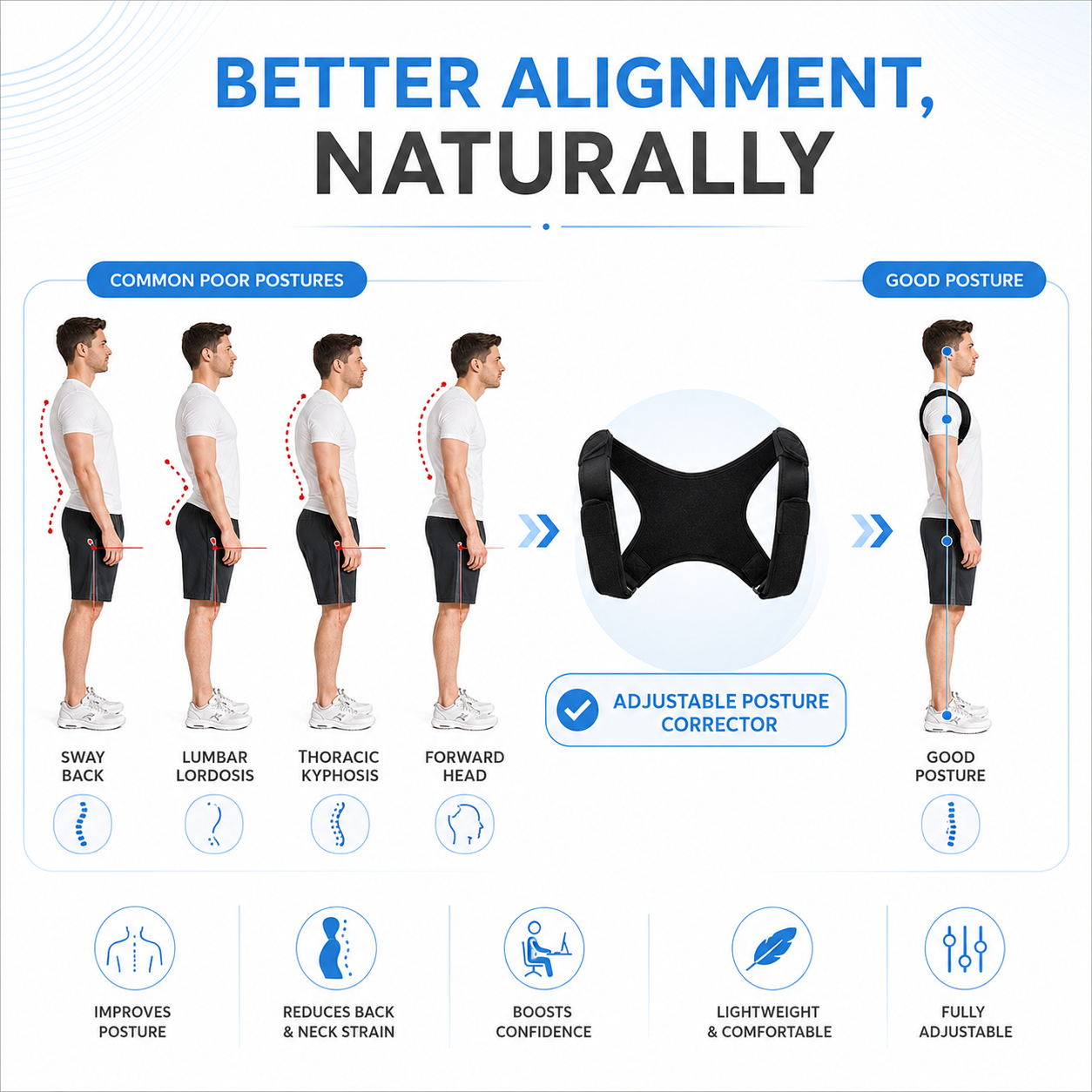 Bella | PostuSure Adjustable Shoulder Posture Brace
