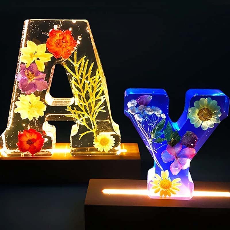 Bella | Resin Floral Night Light | Letter-Shaped LED Decorative Lamp