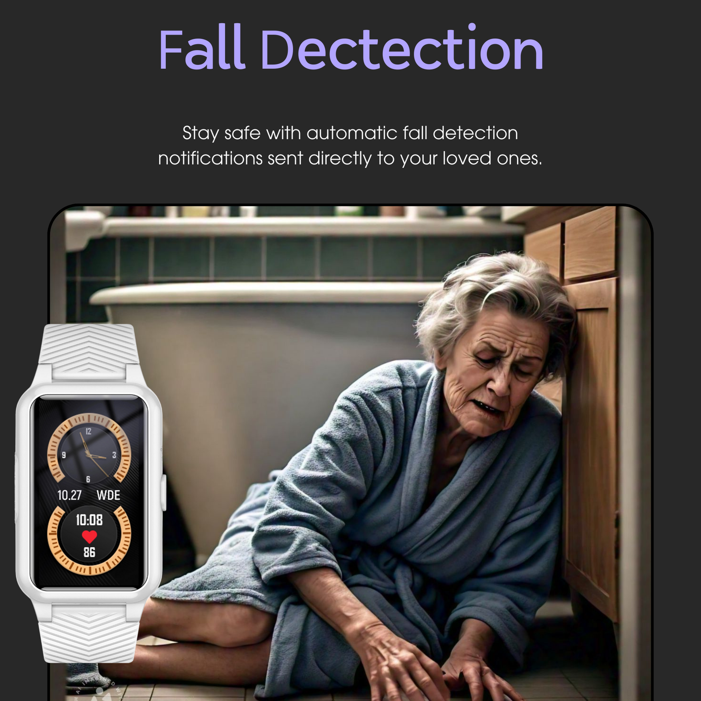 Bella Senior Safety Watch with Fall Detection and GPS - Smart Care Smartwatch