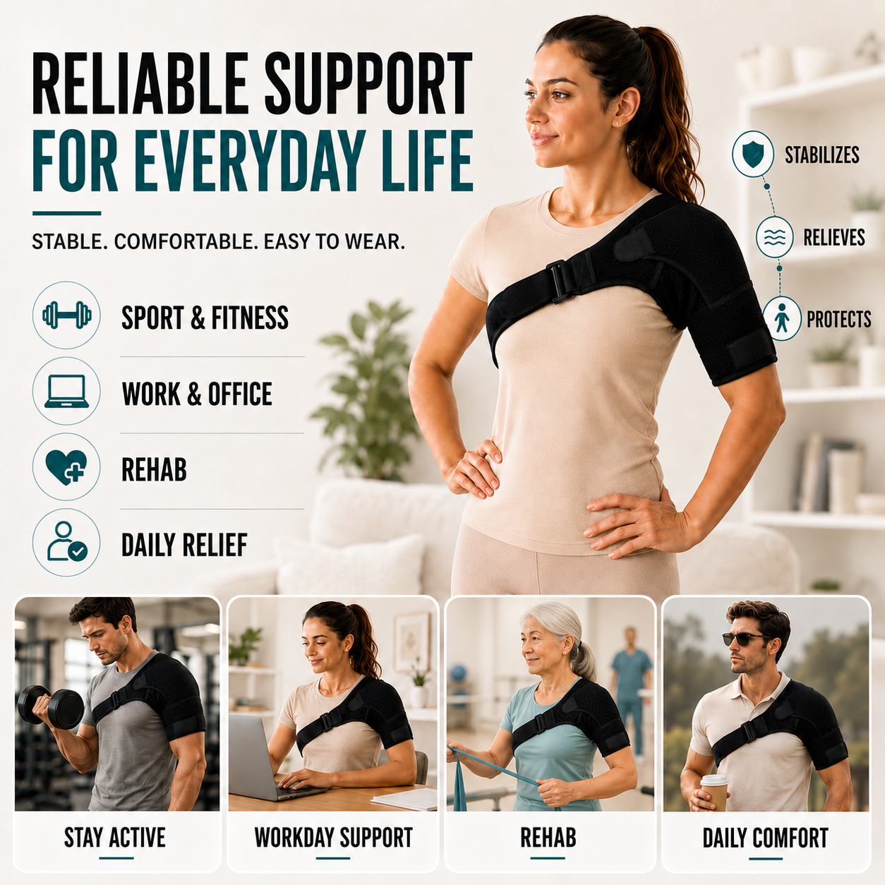 Bella | Shouldrax Adjustable Shoulder Support Wrap