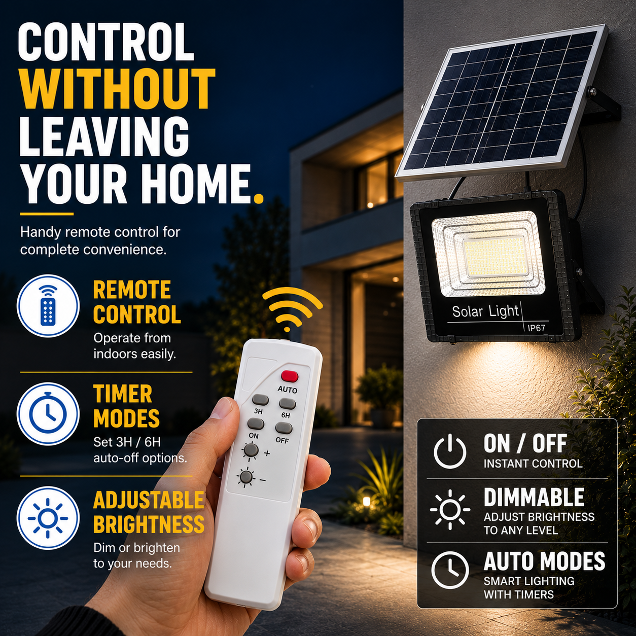 Bella | Soluxe Solar-Powered Outdoor Flood Light With Remote