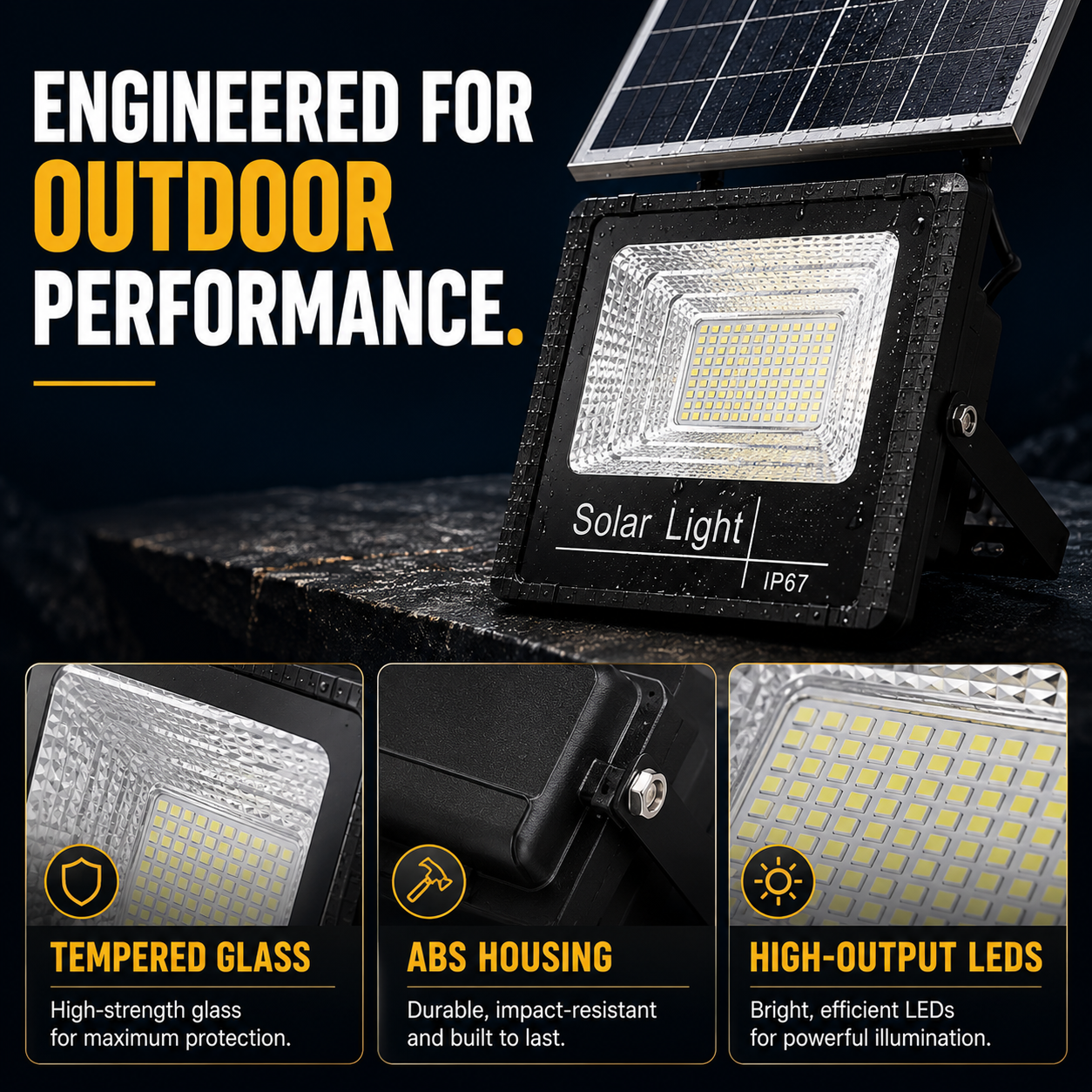 Bella | Soluxe Solar-Powered Outdoor Flood Light With Remote