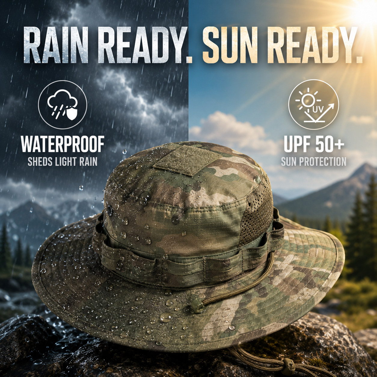 Bella | Tacventu Wide-Brim Tactical Camouflage Bucket Hat