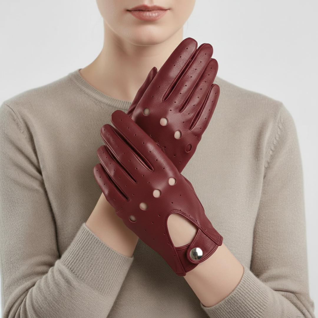 Bella | Thin Vegan Leather Driving Gloves