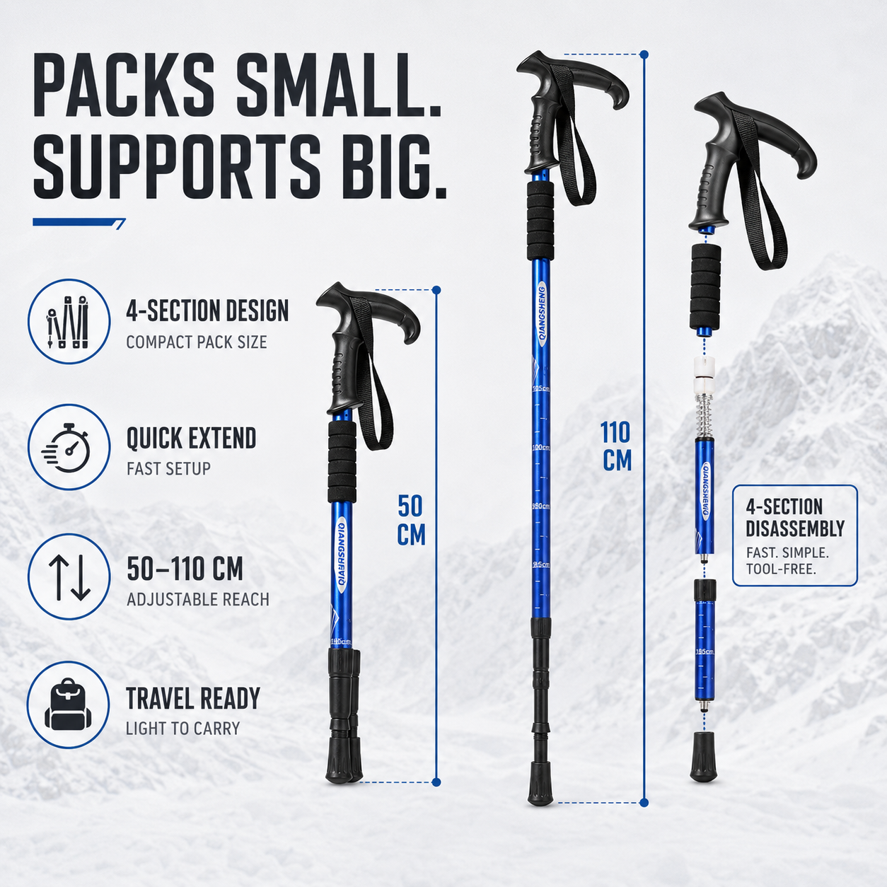 Bella | Trailara Foldable Telescopic Trekking Pole