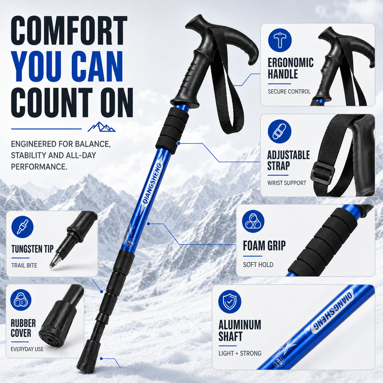 Bella | Trailara Foldable Telescopic Trekking Pole