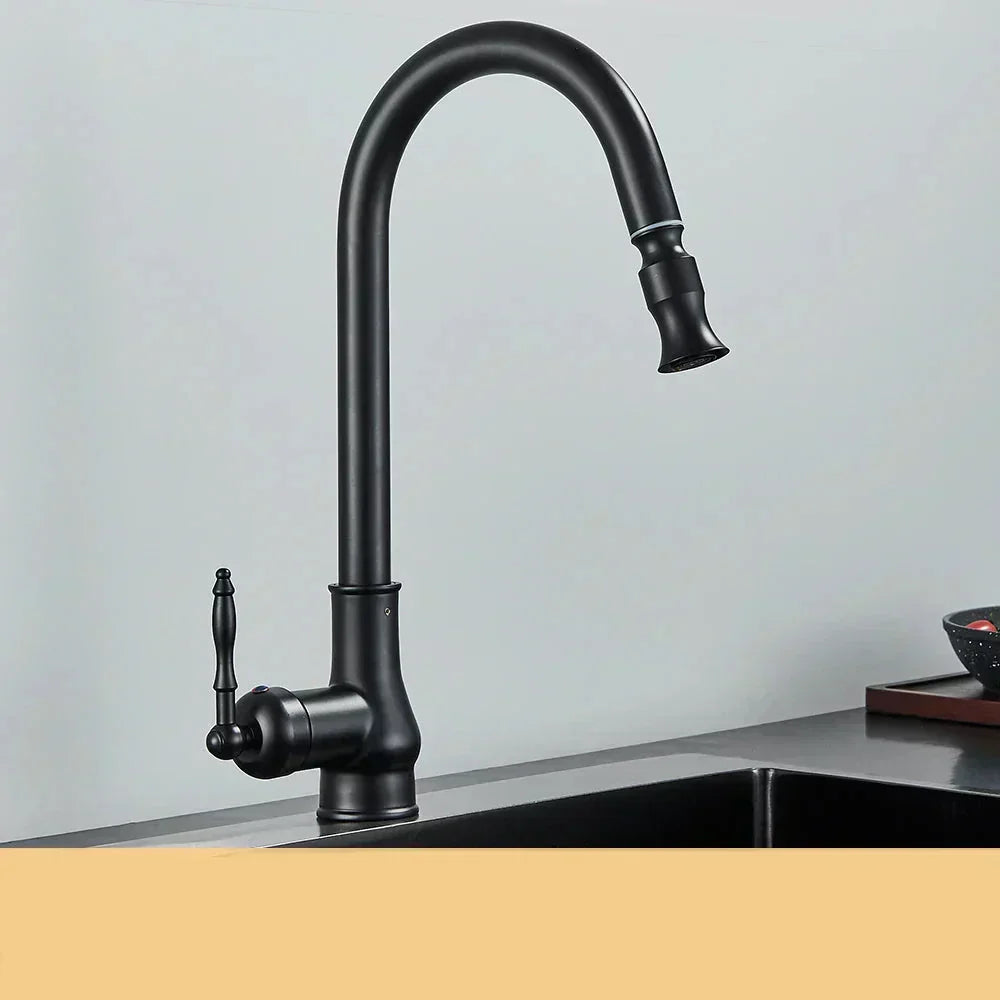 Bella | VintageTap Antique Brass Kitchen Tap – Retro Style Mixer Faucet with Swivel Spout
