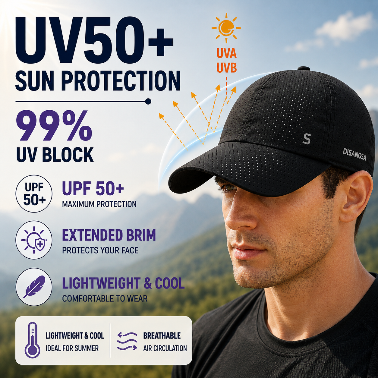 Bella | Vrentex Lightweight Perforated Baseball Cap