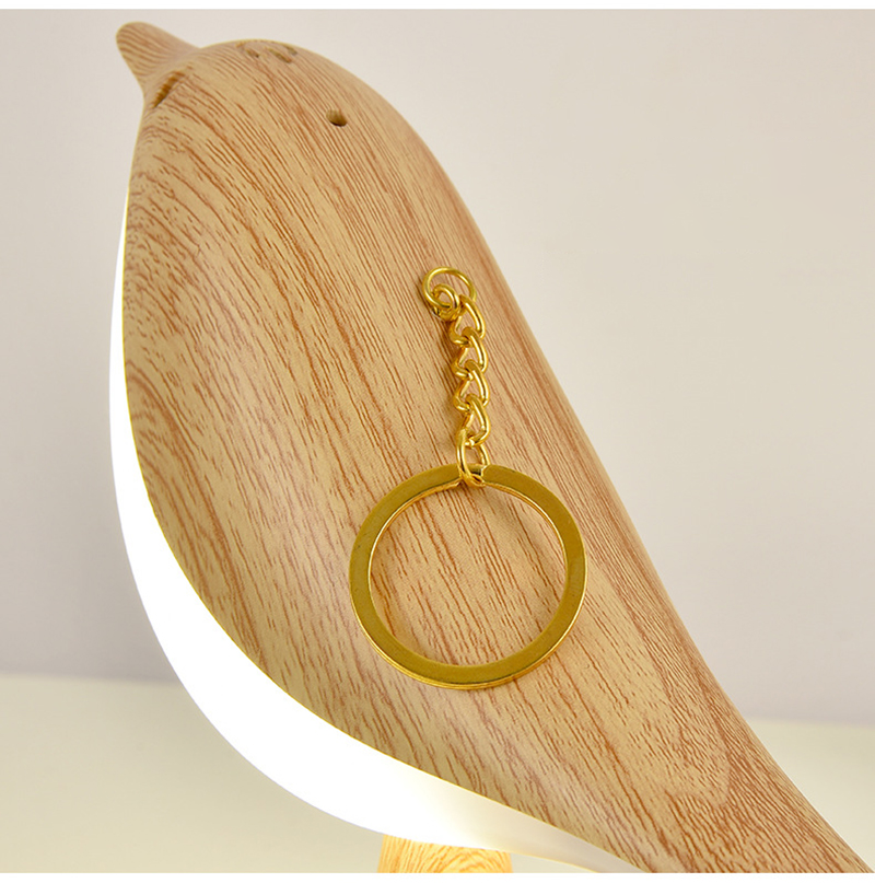 Bird LED Night Light - Rechargeable Touch Lamp - Modern Wood Design - Image 3