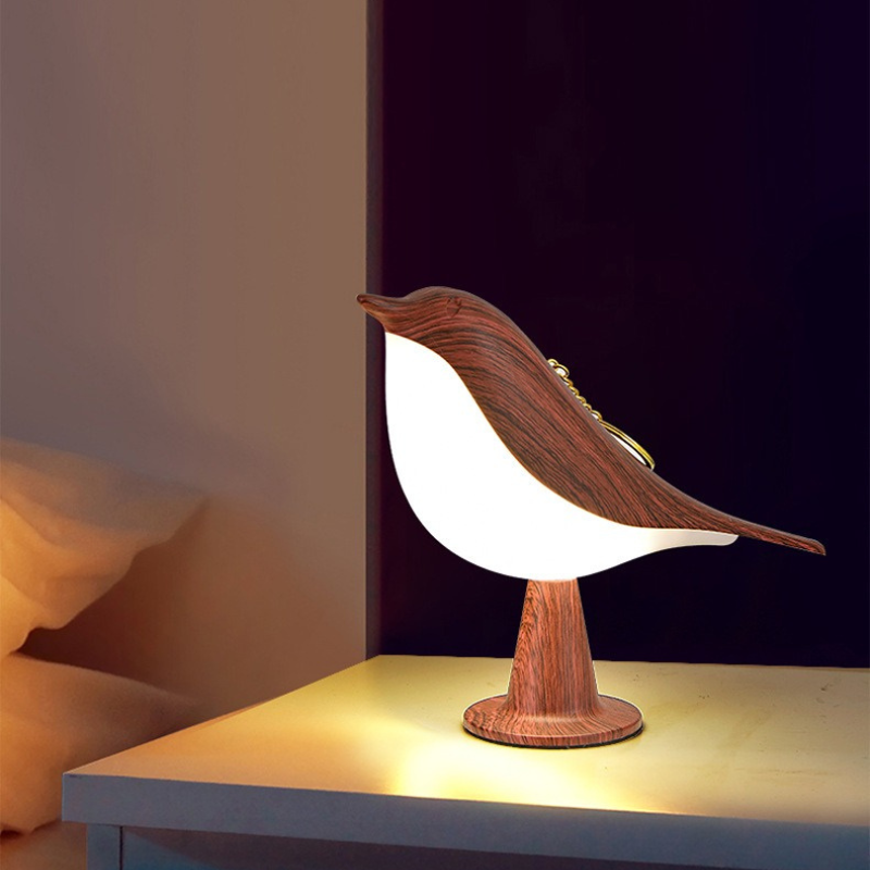 Bird LED Night Light - Rechargeable Touch Lamp - Modern Wood Design - Image 5