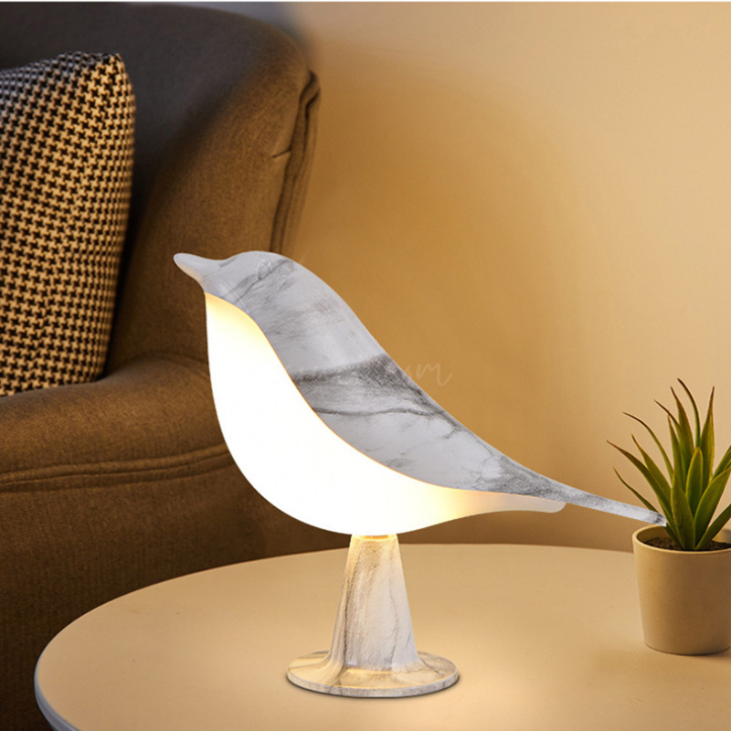 Bird LED Night Light - Rechargeable Touch Lamp - Modern Wood Design - Image 6