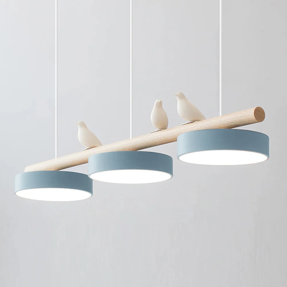 Bird Motif LED Pendant Light - Wooden Bar - Indoor Hanging Lamp - Modern Design - Image 10