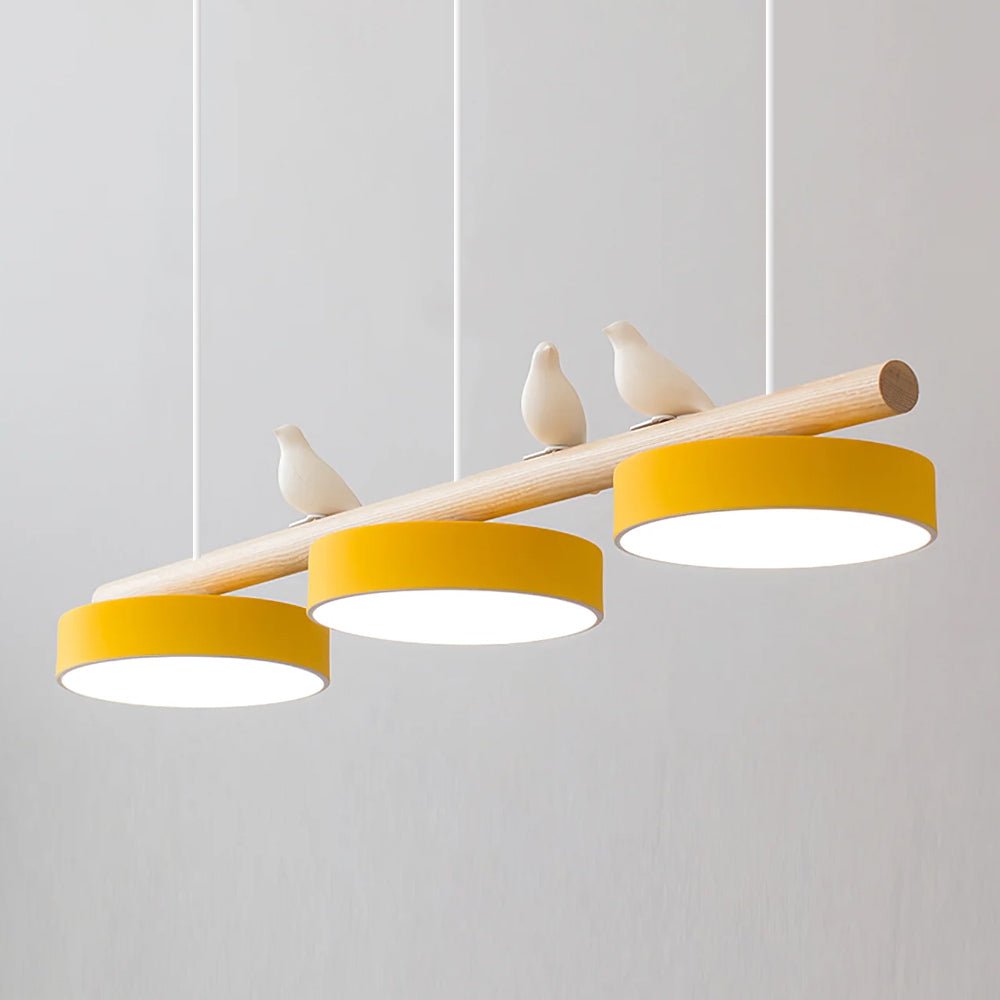 Bird Motif LED Pendant Light - Wooden Bar - Indoor Hanging Lamp - Modern Design - Image 11