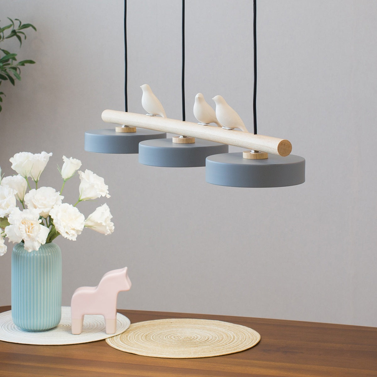 Bird Motif LED Pendant Light - Wooden Bar - Indoor Hanging Lamp - Modern Design - Image 3