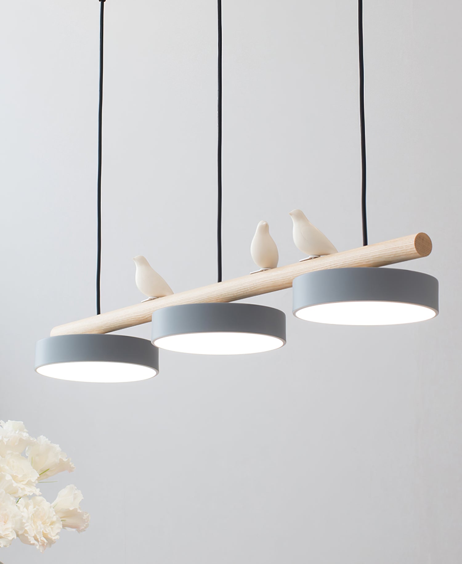 Bird Motif LED Pendant Light - Wooden Bar - Indoor Hanging Lamp - Modern Design - Image 5