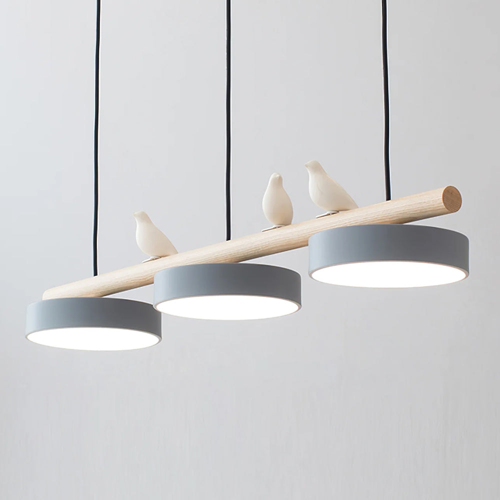 Bird Motif LED Pendant Light - Wooden Bar - Indoor Hanging Lamp - Modern Design - Image 6