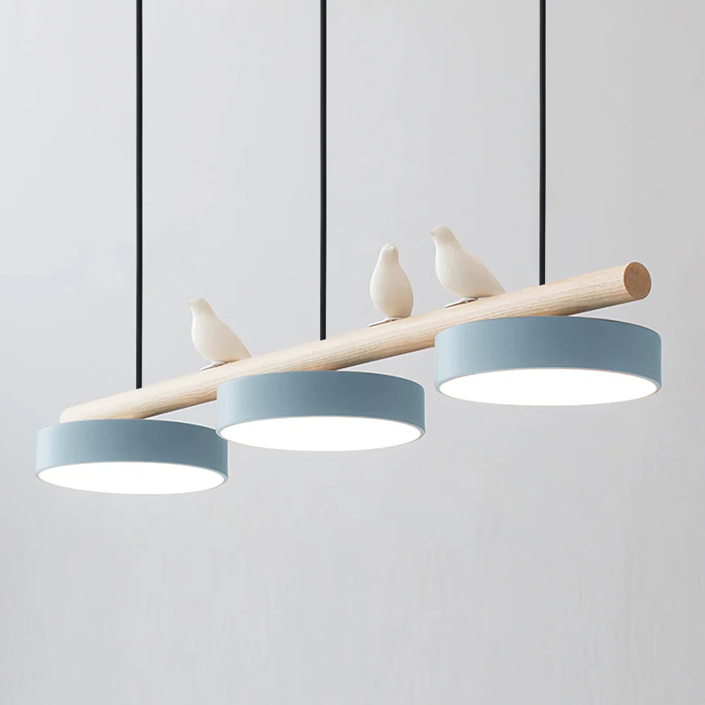 Bird Motif LED Pendant Light - Wooden Bar - Indoor Hanging Lamp - Modern Design - Image 8