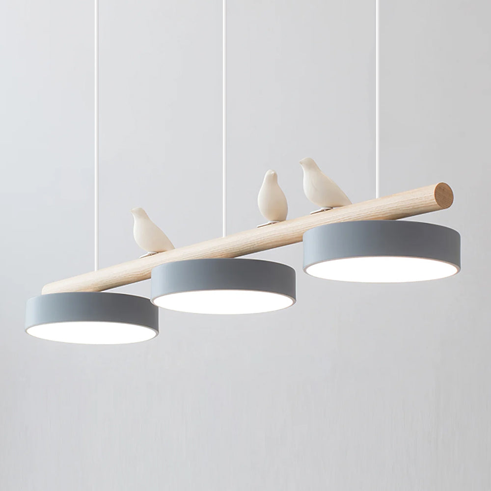 Bird Motif LED Pendant Light - Wooden Bar - Indoor Hanging Lamp - Modern Design - Image 9
