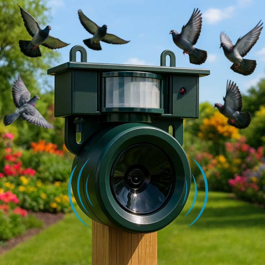 Bird Repeller | Solar-Powered Sensor | Animal-Friendly Predator Calls | Birdfend