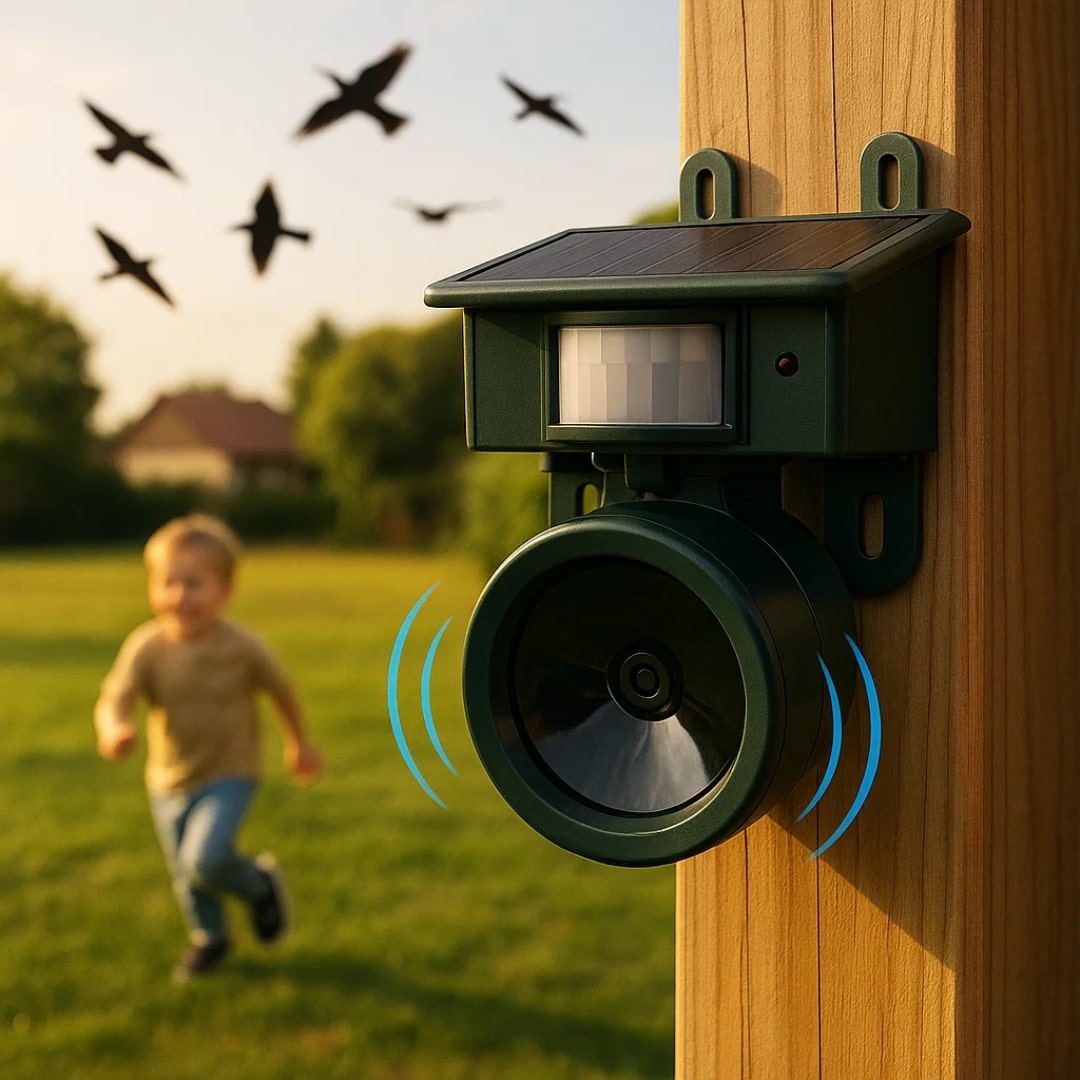 Bird Repeller | Solar-Powered Sensor | Animal-Friendly Predator Calls | Birdfend
