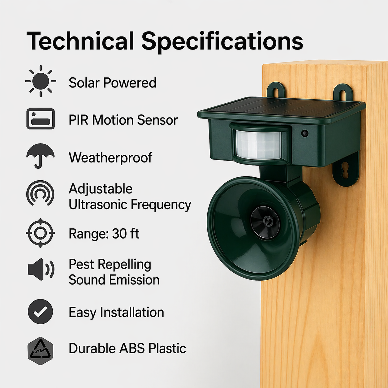 Bird Repeller | Solar-Powered Sensor | Animal-Friendly Predator Calls | Birdfend