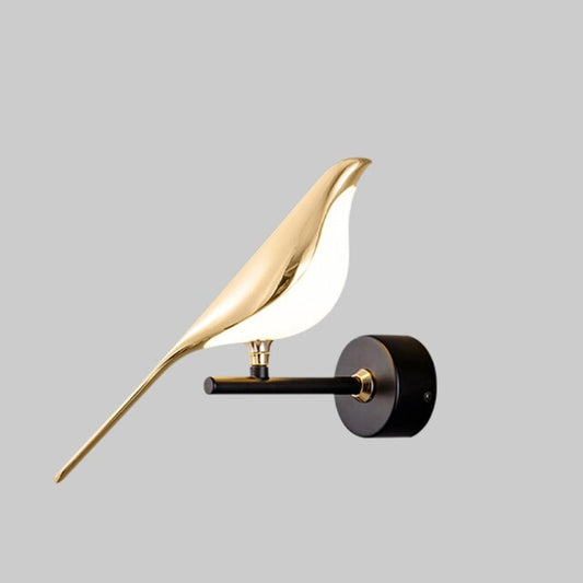 Bird Wall Sconce - Gold Finish - Modern LED Wall Lamp - Wrought Iron & Acrylic - Image 1