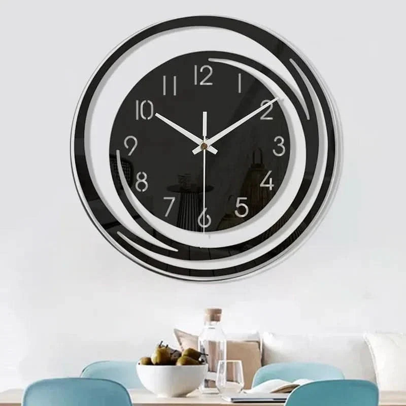 Black Acrylic Wall Clock – Modern Scandinavian Design