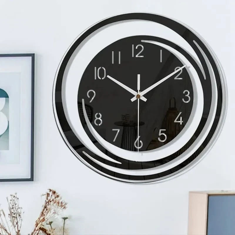 Black Acrylic Wall Clock – Modern Scandinavian Design