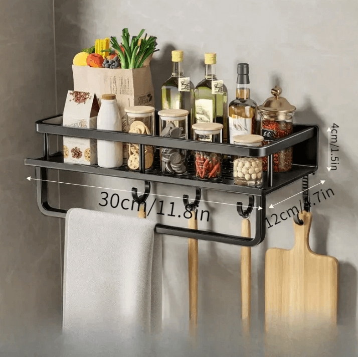 Black Kitchen Shelf - Modern Wall Shelf
