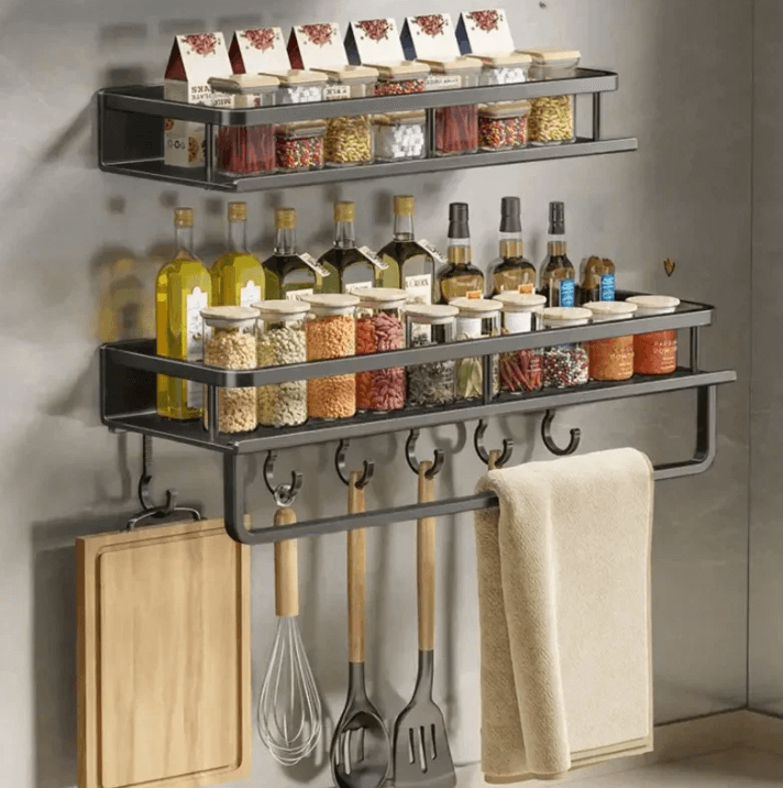 Black Kitchen Shelf - Modern Wall Shelf
