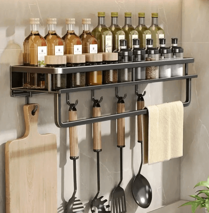 Black Kitchen Shelf - Modern Wall Shelf