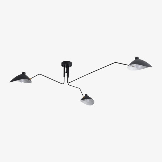 Black Metal 3-Arm Ceiling Lamp - Adjustable - Modern Style - Image 1